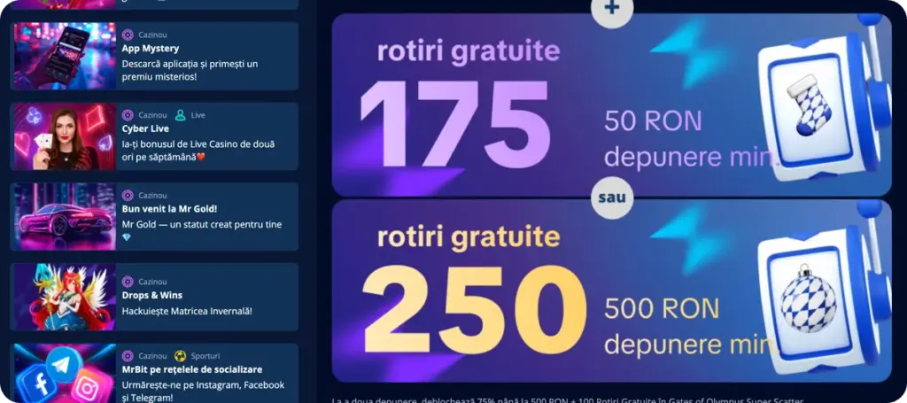 MrBit Casino oferă 100 rotiri gratuite fără depunere
